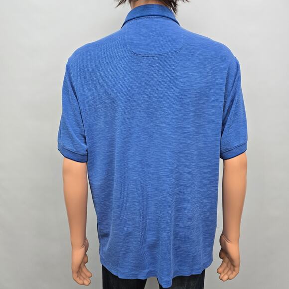 Tommy Bahama Island Zone Polo Palmetto Paradise Shirt Men L Blue Tencel Coolmax - Picture 8 of 12